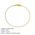 Minimalist 0.9mm stainless steel snake chain bracelet in gold silver and rose gold - 1MM-16.5CM