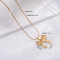 Elegant gold bow pendant necklace with bead snake chain and detailed size parameters - Streamlined Bow 2512
