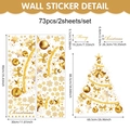 Golden Christmas snowflake window stickers set with PVC wall decals and 73 pieces - Gold Christmas Decoration Elements Style (CT24Y12538T_R) / 2 Sheets Set (90*30cm)