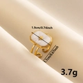 Detailed view of gold octagram ring with size 1.9x1.7cm and weight 3.7g specifications - Gold Eight-Pointed Star White Oil / Gold White