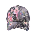 Dettaglio cappellino baseball floreale con pizzo nero e ricami dorati eleganti - Stile Floreale 3