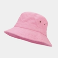 Detail of pink cotton bucket hat featuring side metal eyelets and reinforced stitching - M (56-58cm) / Sakura Pink