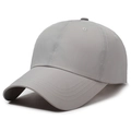 Unisex grey quick-dry baseball cap featuring a six-panel crown and curved sun visor - Adjustable / Light Gray