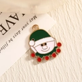 Christmas pendant with green hat and red beads on gold alloy for DIY jewelry crafting - EAR0019/Red Green White Gold