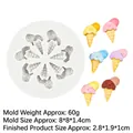 Silicone mold for 8-cavity mini ice cream cones, perfect for DIY resin or cake decor - 5# Ice Cream Shape (B831) / Gray