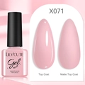 Pink UV/LED gel nail polish X071 with glossy and matte top coat effects 7ml - Pink (71)