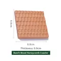 Square beech wood honeycomb coaster measuring 8.8x8.8cm with 0.9cm thickness - Beech Honeycomb Coaster