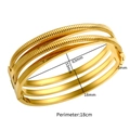 Detailed size specifications for the 18K gold-plated multilayer bracelet with dimensions - Gold Style 2 (MSXBJH287G)