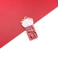 DIY Lucky Cat alloy pendant with red and white enamel finish for Chinese New Year jewelry - Lucky Fortune Cat