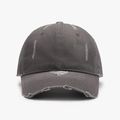 Washed dark grey baseball cap with distressed details and vintage breathable cotton fabric - Dark Gray