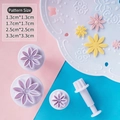 Lavender 4-piece flower fondant stamp set with various sizes for cake decoration - Daisy Flower Spring Press Mold 4-Piece Set