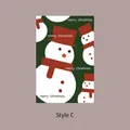 Merry Christmas wrapping paper with snowmen on a dark green background - Style C (Snowman) / 10 Sheets/Pack