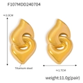 Pendientes de aro corazón geométricos de doble capa en acero de titanio dorado - Dorado