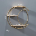 Golden moon-shaped wall shelf with three light wood tiers for modern home decor - Moon Shape 3-Layer - Gold