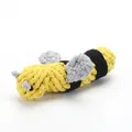 Bee-shaped cotton rope dog toy in yellow and black for aggressive chewers and dental cleaning - Bee