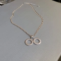 Collana a doppio strato bicolore oro e argento con ciondoli rotondi in cristallo - Cerchi in Strass Oro e Argento