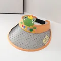 Orange kids visor hat with solar fan and UV-sensitive color changing brim - UV Color Changing / Color Changing-Orange Frog
