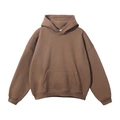 Sweat à capuche oversize marron café avec poche kangourou et poignets côtelés épais - Chameau
