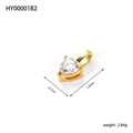 Detailed view of heart zircon pendant with dimensions 0.71cm by 1.25cm and 2.84g weight - White Zircon (HY00001B2)
