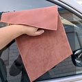 Car cleaning cloth wiping glass window with high-absorbent microfiber suede towel - 500GSM 30x30cm / Coffee