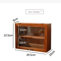 Vintage walnut wood display cabinet with glass door and retro metal handle, size display - Small / Brown