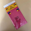 Detail view of pink heavy duty plastic tablecover packaging in 137x183cm size - 54x72 Inch / Rose Red
