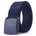 Blauwe tactische nylon riem met matte plastic gesp voor heren en dames - Marineblauw