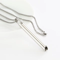 Zilveren ademhaling hanger ketting van gepolijst titanium staal voor mindfulness - Staalkleur