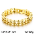 Pulsera de cadena de moto en acero inoxidable dorado, medida 225x11mm y peso 67g - 225x11mm / Pulsera Dorada(KB37666-D)