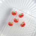 Five cherry resin charms for DIY jewelry and nail art on a glass plate - 11mm / Cherry Cookie