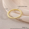 Bague en cuivre avec zircons incrustés et placage or 3 couches sur anneau mince - Plein Zircon Taille 7