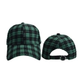 Dettaglio del cappello pied de poule verde con fibbia regolabile in metallo sul retro - Cappellino da baseball pied de poule verde