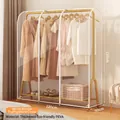 Clear 150x120x50cm PEVA garment rack cover with white trim for dustproof storage - Clear / L120xW50xH150cm