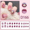 Rosa My Melody Press-on-Nagelset mit 3D-Schleifen, Punkten und Blumenmustern - My Melody Cartoon Rosa Schleife (D166)