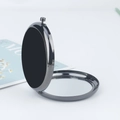 Glossy black round metal folding makeup mirror with high-definition mirror surface - Round Mirror Gunmetal Black