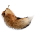Extra large fluffy fox tail keychain in brown and white gradient for bags and accessories - 40CM / Raccoon Tail 2