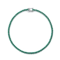 S925 sterling silver tennis bracelet featuring round-cut green cubic zirconia stones - 18cm / Green (2mm)