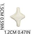 Macro detail showing white star embroidered patch with dimensions 1.5cm by 1.2cm - White Star Shape Style (43号)