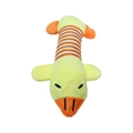 Durable plush duck dog toy with yellow fur and striped belly for large and small breeds - Small Yellow Duck