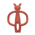 Orange rabbit silicone baby teether with ring shape for easy grip and soothing - Bunny-Caramel