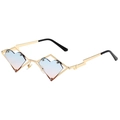 Hip hop heart sunglasses with gold metal frame and blue-purple gradient lenses - Gold Frame Blue-Pink Gradient Lens