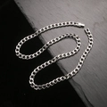Polished silver Cuban link stainless steel necklace with secure box clasp on stone - 1.8NK Cuban Link / Width 6.6mm*19cm