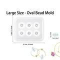 Rechteckige Silikonform mit 6 ovalen Perlenmulden für DIY-Schmuckherstellung 1,6x1cm - 6-Loch Rechteck Rund mit Loch (16mm)