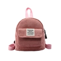 Mini-Rucksack aus rosa Cord für Damen mit verstellbaren Trägern und Fashion-Label - Rosa