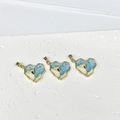 Set di ciondoli a cuore vintage con smalto floreale blu e perla sintetica in cornice dorata - Ciondolo a Cuore Fiore Blu Bianco