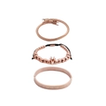Set de pulseras para hombre en acero oro rosa con dije de corona y números romanos - Set de 3 piezas / Oro Rosa Juego de 3 Piezas A