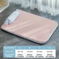 Pink wave cooling pet mat with blue candy pillow and size chart for dogs and cats - Candy Style