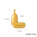 3D golden puff balloon letter L pendant necklace made of high quality polished copper - Letter L (D79-L)