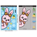 Pink rabbit and Christmas tree window decal stickers with detailed dimension specs - BQ307 Little Rabbit