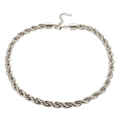 6mm silver twisted rope chain necklace in stainless steel with LOVE engraved tag - 8mm Steel Necklace